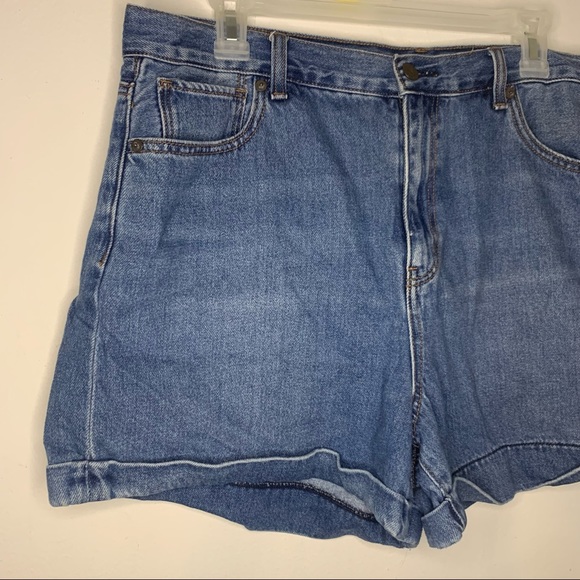 American Eagle Shorts Mom Jean Denim Blue High Rise Cotton Women’s 16 - Picture 3 of 8